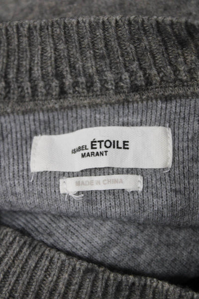 Isabel Marant Etoile Womens Gray Striped Crew Neck Pullover Long Sleeve Size 36