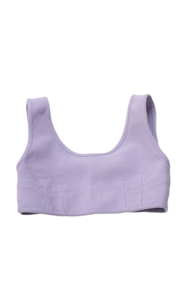 Herve By Herve Leger Womens Cropped Tank Purple Scoop Neck Zip Size XS