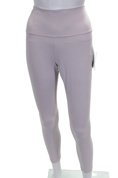 Athleta Women Ankle Leggings Purple Nylon Solid Pull On Size L