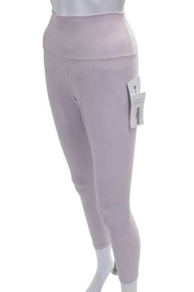 Athleta Women Ankle Leggings Purple Nylon Solid Pull On Size L