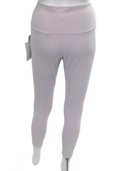 Athleta Women Ankle Leggings Purple Nylon Solid Pull On Size L