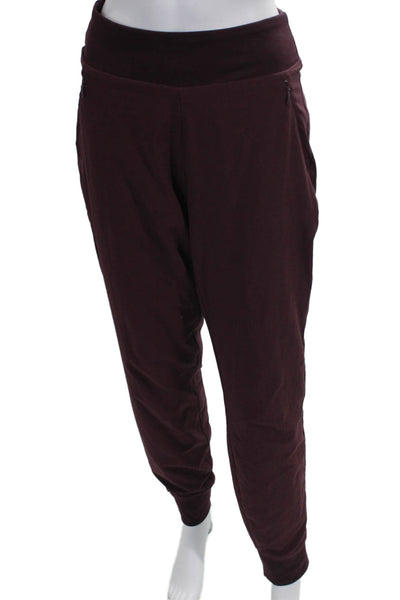 Athleta Womens Purple Polyester Pull On Jogger Pants Size L