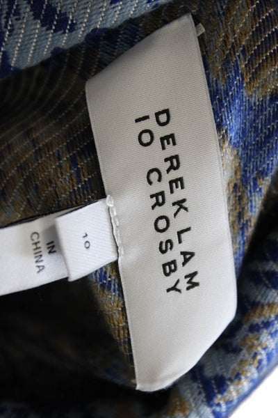 Derek Lam 10 Crosby Women Basic Jacket Blue Floral Long Sleeve Size 10