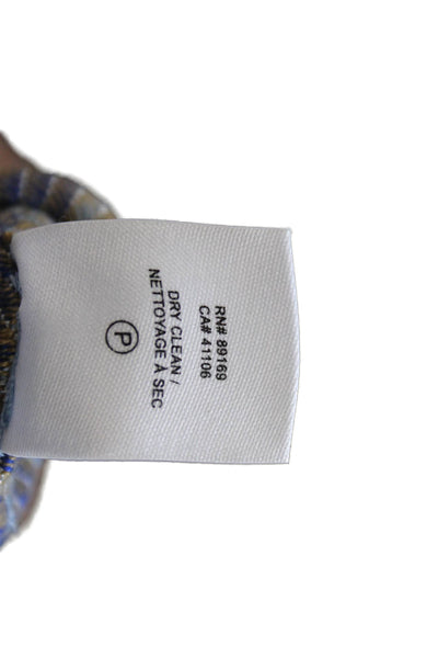 Derek Lam 10 Crosby Women Basic Jacket Blue Floral Long Sleeve Size 10