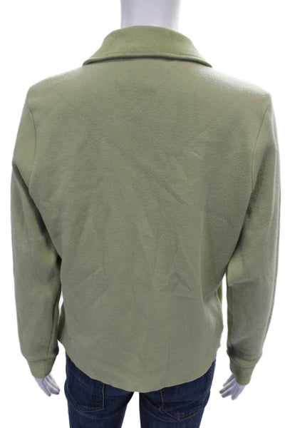 Sioni Womens Green Basic Jacket Viscose Long Sleeve Zip Size M