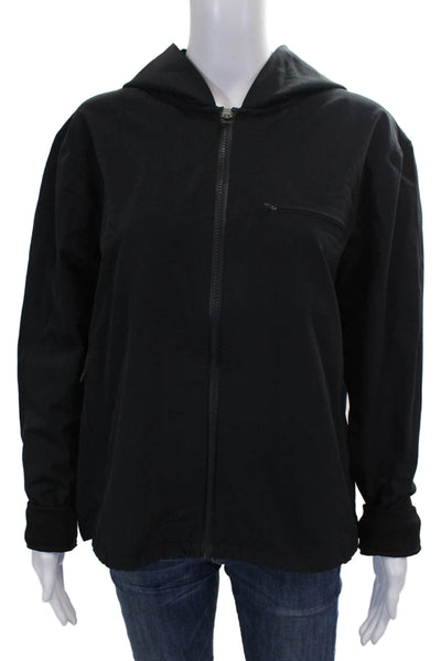Outdoor Voices Womens Windbreaker Jacket Black Nylon Zip Size L
