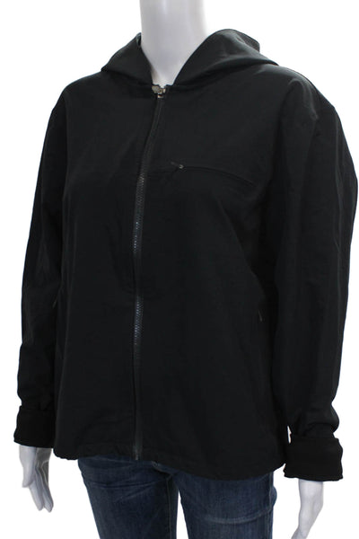 Outdoor Voices Womens Windbreaker Jacket Black Nylon Zip Size L
