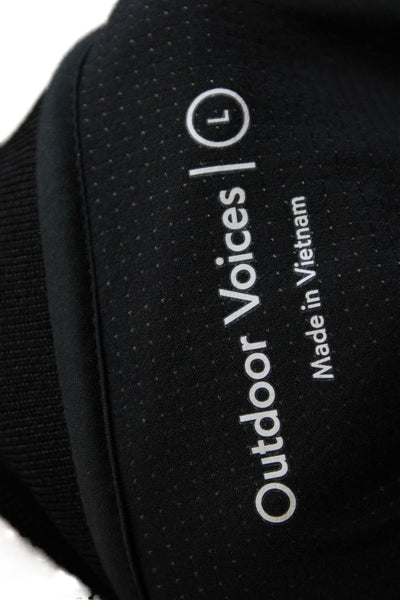 Outdoor Voices Womens Windbreaker Jacket Black Nylon Zip Size L