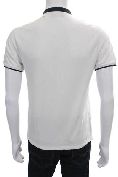 Zara Man Mens Henley Short Sleeve Cotton Top White Size M