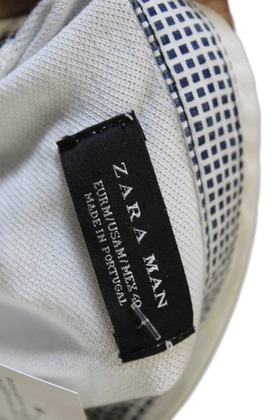 Zara Man Mens Henley Short Sleeve Cotton Top White Size M