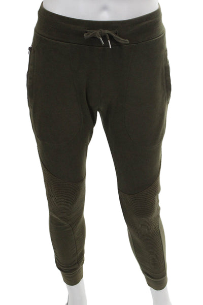 Zara Man Mens Green Cotton Blend Jogger Pants Drawstring Size S