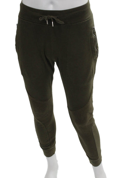 Zara Man Mens Green Cotton Blend Jogger Pants Drawstring Size S
