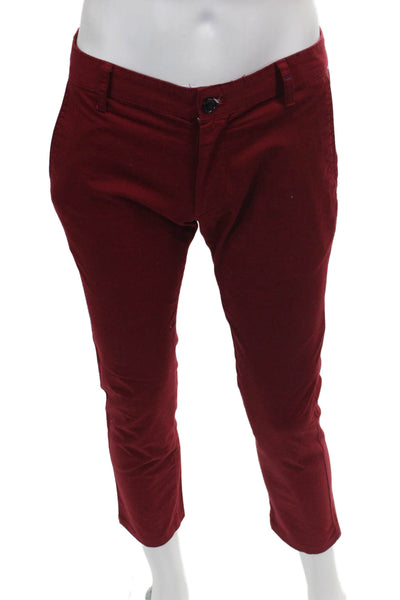 Zara Man Mens Red Cotton Chino Pants Button Closure Size 36