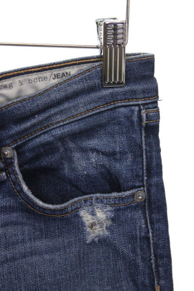 Rag & Bone Womens Skinny Jeans Blue High Rise Button Size 27