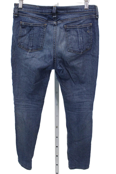 Rag & Bone Womens Skinny Jeans Blue High Rise Button Size 27