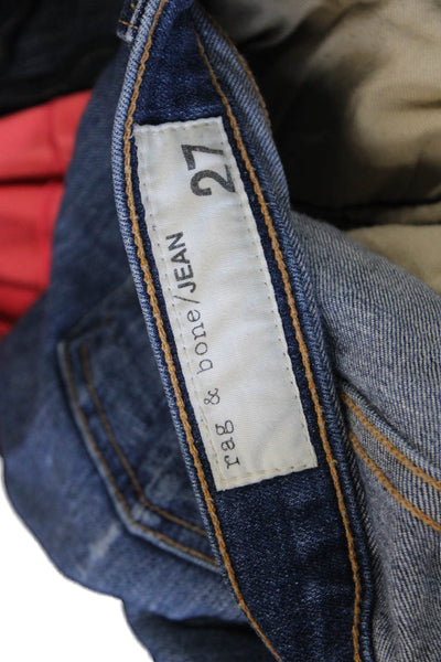 Rag & Bone Womens Skinny Jeans Blue High Rise Button Size 27