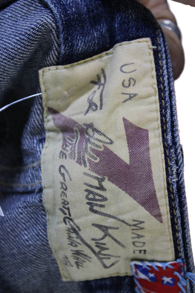 7 For All Mankind Womens Bootcut Jeans Blue Floral High Rise Zip Size 28