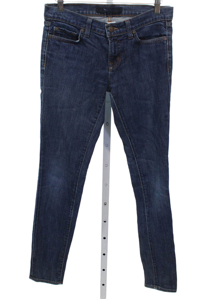 7 For All Mankind Womens Bootcut Jeans Blue Floral High Rise Zip Size 28