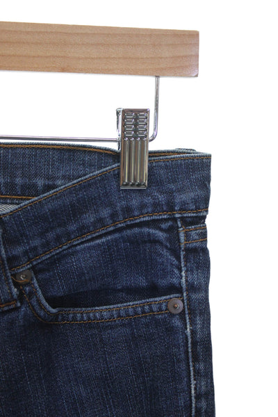 7 For All Mankind Womens Bootcut Jeans Blue Floral High Rise Zip Size 28
