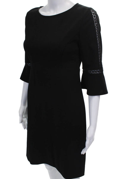 Lauren Ralph Lauren Women Sheath Dress Black Boat Neck 3/4 Sleeve Size 4