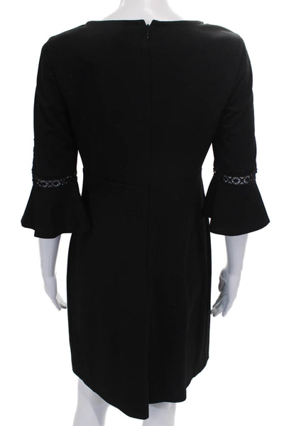 Lauren Ralph Lauren Women Sheath Dress Black Boat Neck 3/4 Sleeve Size 4