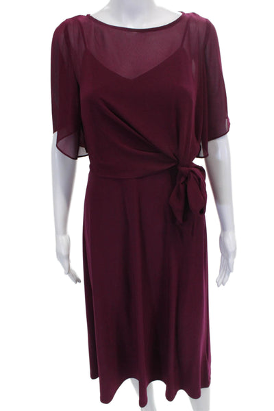 Lauren Ralph Lauren Womens Purple Wrap Dress V-Neck Knee-Length Size 2