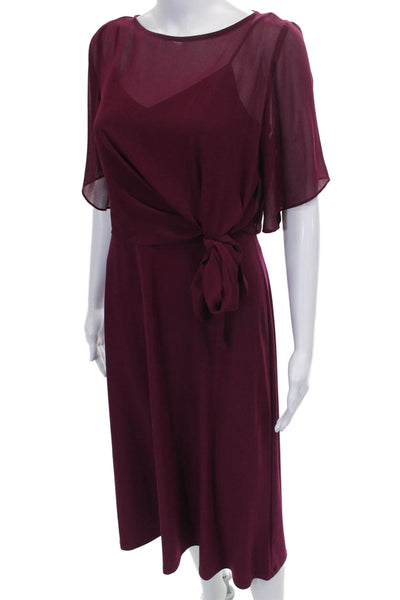 Lauren Ralph Lauren Womens Purple Wrap Dress V-Neck Knee-Length Size 2