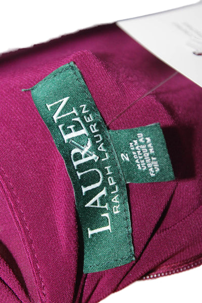 Lauren Ralph Lauren Womens Purple Wrap Dress V-Neck Knee-Length Size 2