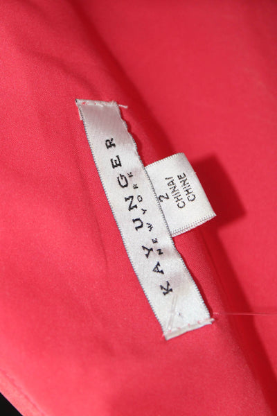 Kay Unger Women Fit & Flare One Shoulder Red Knee Length Dress Size 2