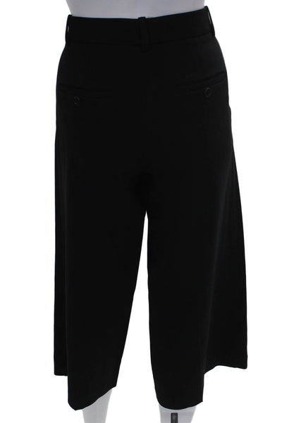 Theory Womens Cropped Black Triacetate Pants Zip Size 00
