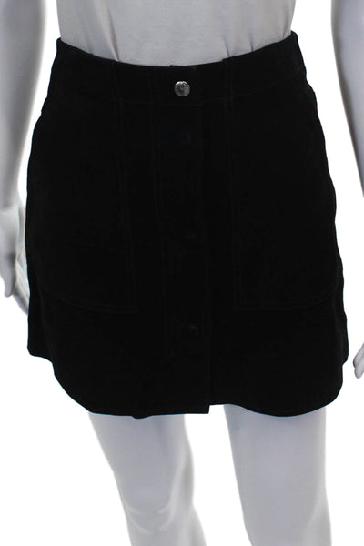 Rag & Bone Jean Women A-Line Suede Mini Skirt Black Size 0