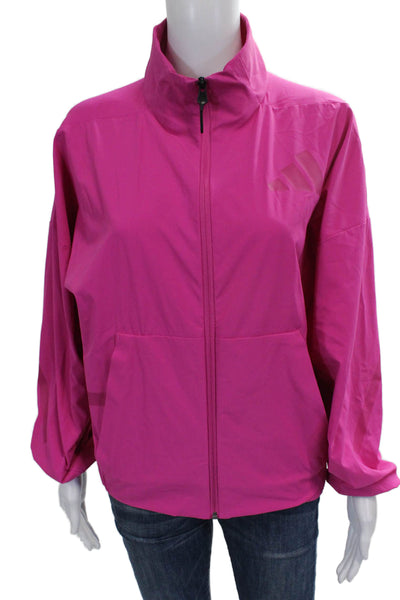 Adidas Women Pink Windbreaker Long Sleeve Size XS