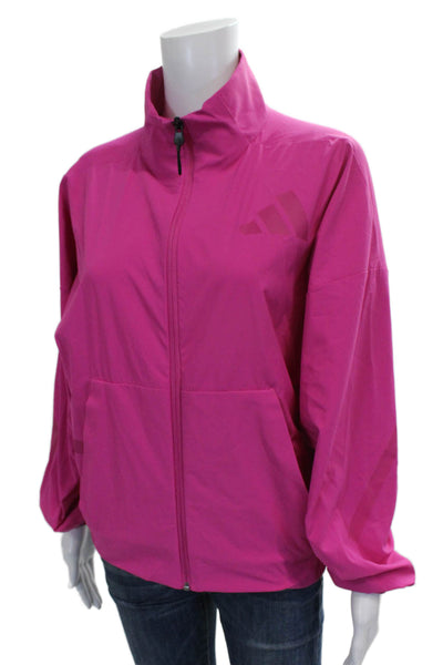 Adidas Women Pink Windbreaker Long Sleeve Size XS