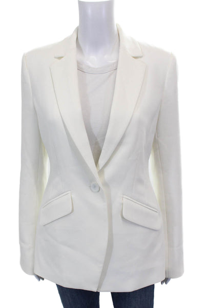 Favorite Daughter Women Blazer White Long Sleeve Buttoned Polyester Size S