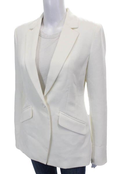 Favorite Daughter Women Blazer White Long Sleeve Buttoned Polyester Size S