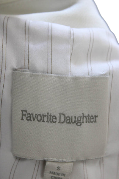 Favorite Daughter Women Blazer White Long Sleeve Buttoned Polyester Size S