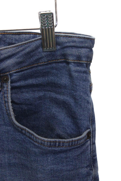 Zara Mens Skinny Jeans Blue Mid Rise Button Cotton Blend Size 30