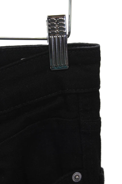 Zara Womens Skinny Jeans Black Cotton Blend Mid Rise Button Size 29