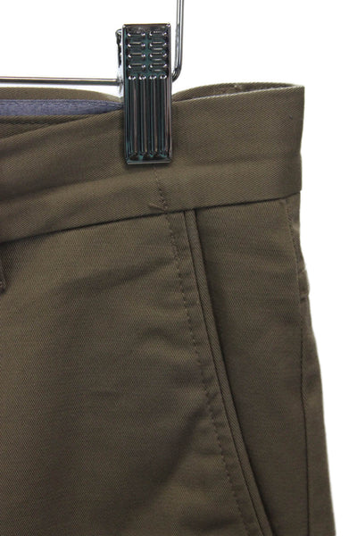 Zara Man Mens Chino Pants Brown Cotton Button Inseam 26 Size 30