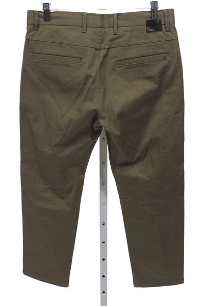 Zara Man Mens Chino Pants Brown Cotton Button Inseam 26 Size 30