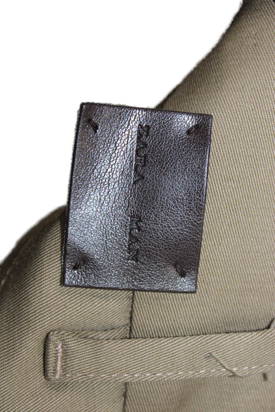 Zara Man Mens Chino Pants Brown Cotton Button Inseam 26 Size 30