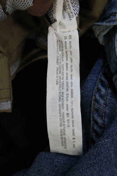 Zara Man Mens Chino Pants Brown Cotton Button Inseam 26 Size 30
