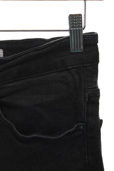 Zara Mens Skinny Jeans Black Button Cotton Mid Rise Size 30