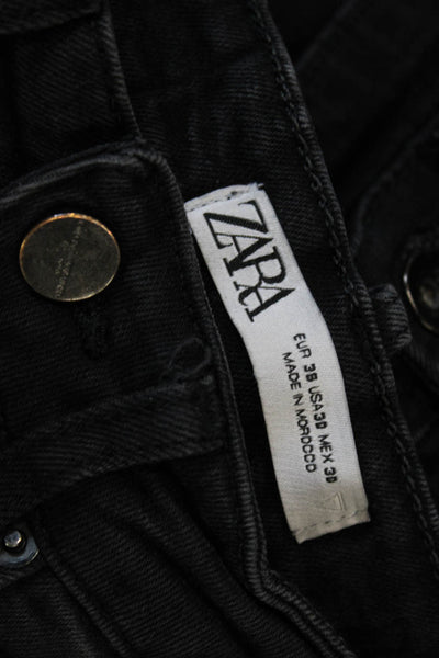 Zara Mens Skinny Jeans Black Button Cotton Mid Rise Size 30