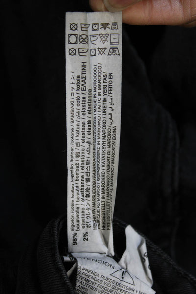 Zara Mens Skinny Jeans Black Button Cotton Mid Rise Size 30