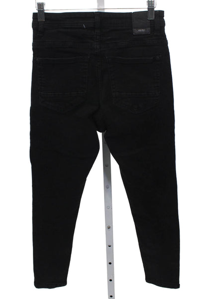 Zara Womens Black Skinny Jeans Mid-Rise Cotton Blend Size 30