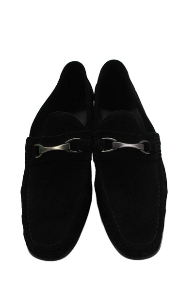 Saks Fifth Avenue Mens Slip On Round Toe Suede Loafers Black Size 12M