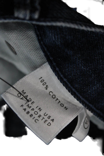 Grlfrnd Women Tapered Jeans Blue 100% Cotton Button Mid Rise Size 24