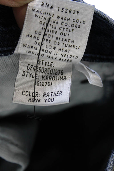 Grlfrnd Women Tapered Jeans Blue 100% Cotton Button Mid Rise Size 24