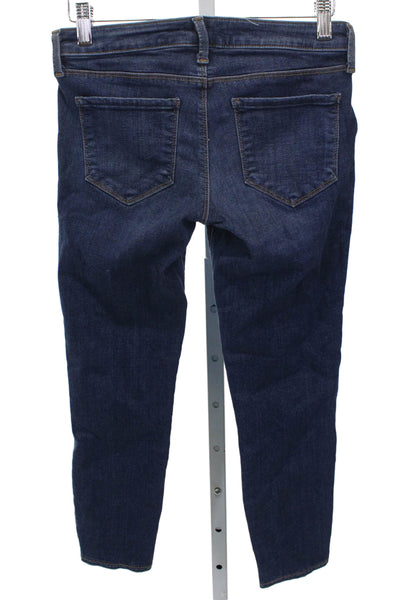 L'Agence Womens Skinny Jeans Blue Cotton Low Rise Button Inseam 26 Size 25
